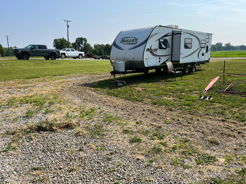 DRIVEWAY BEFORE - Dull Weeded Gravel Driveway