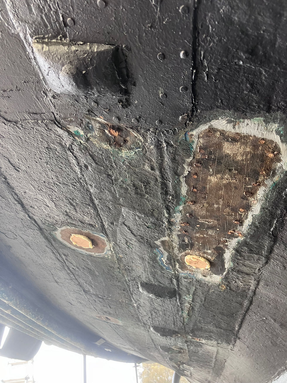 Keel cooling system removed and holes plugged