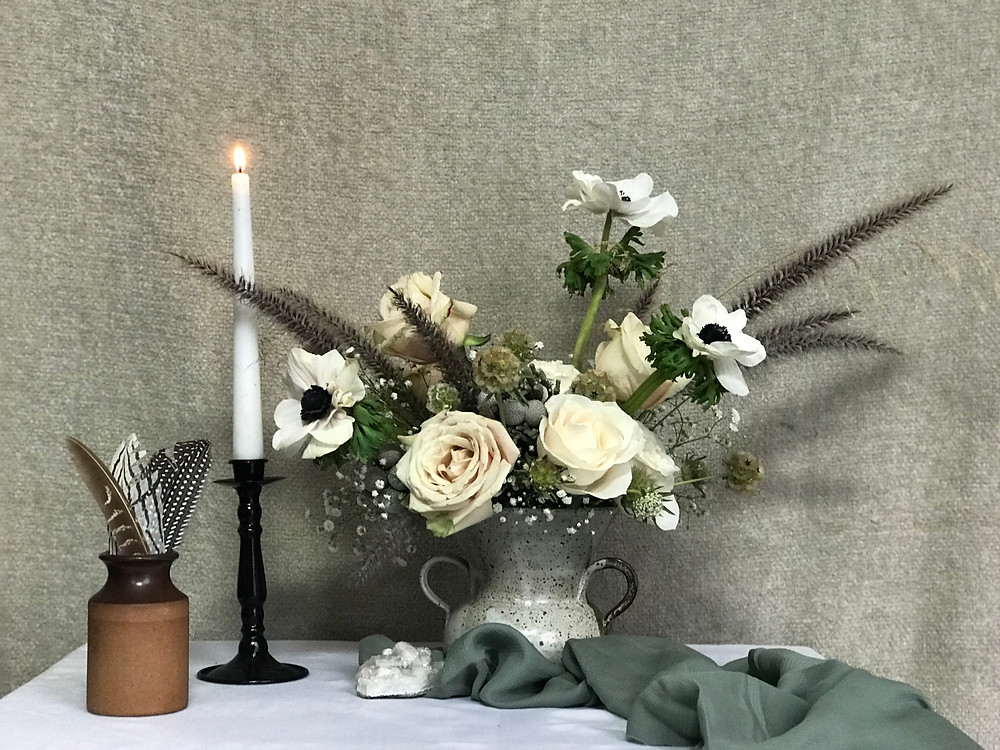 Floral arrangement for a winter wedding