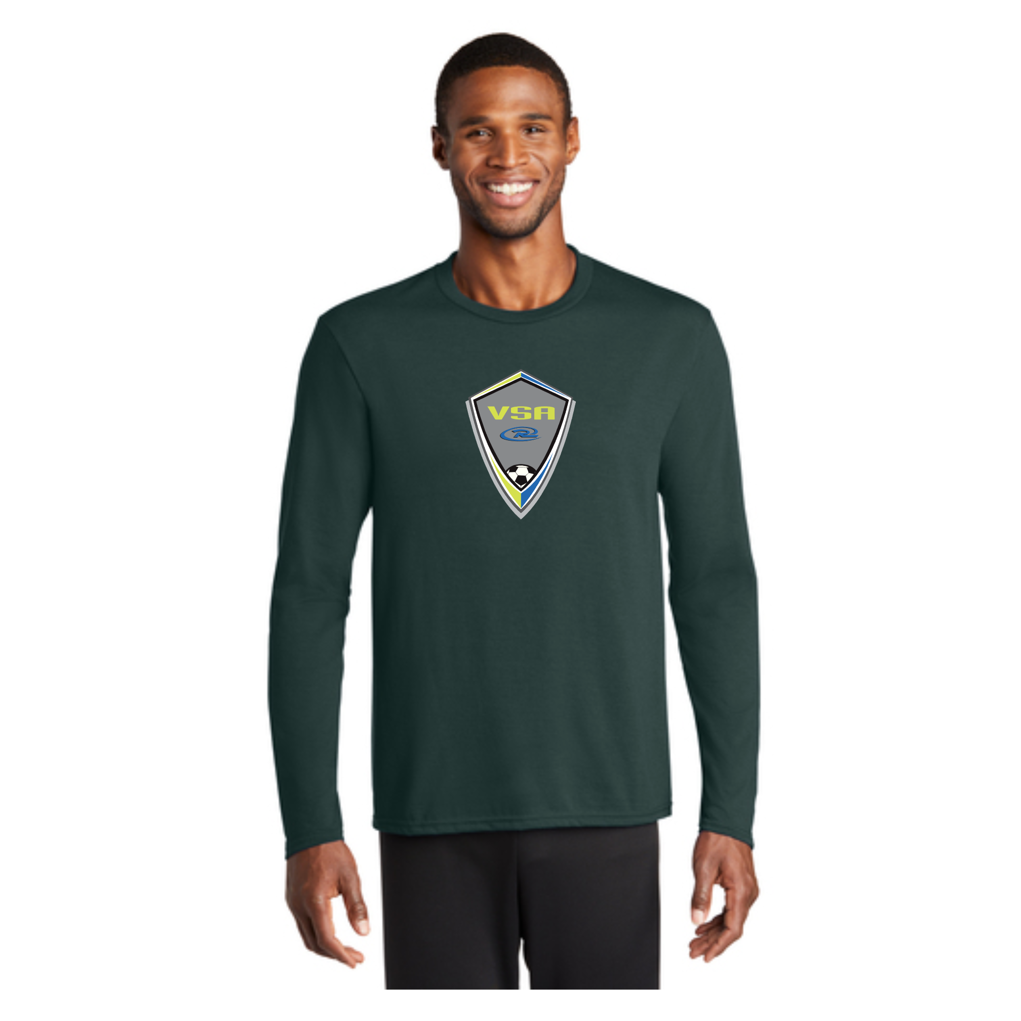 VSA RUSH Long Sleeve Dark Green Performance Blend Tee