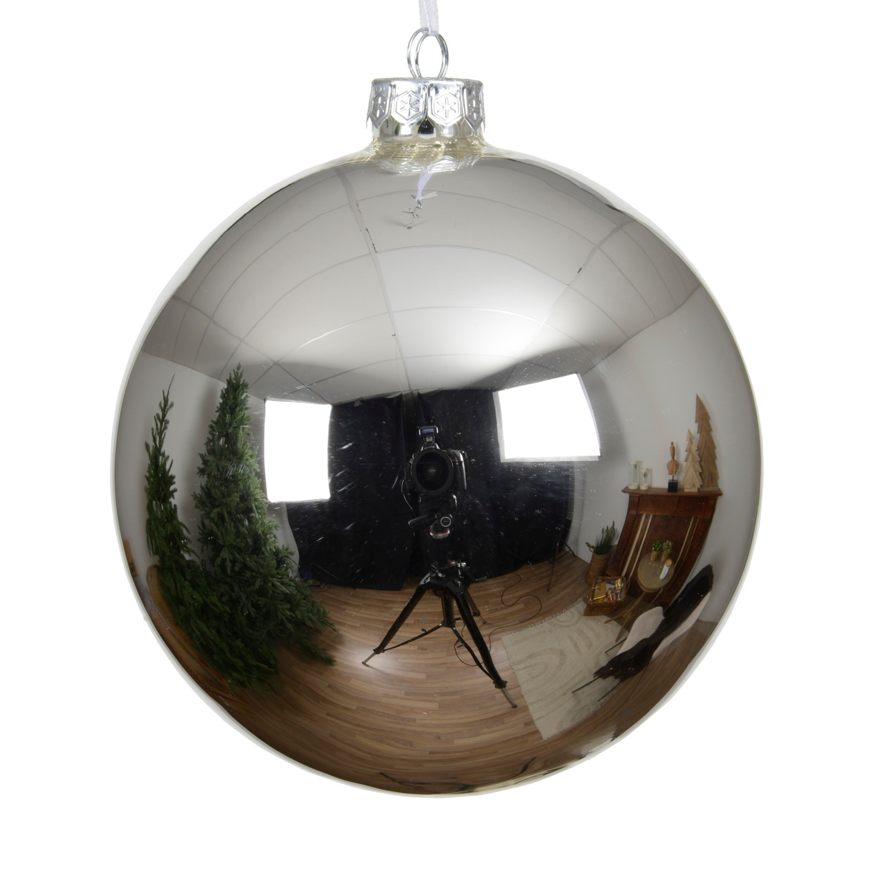 Shinny Silver Glass Ball 15cm
