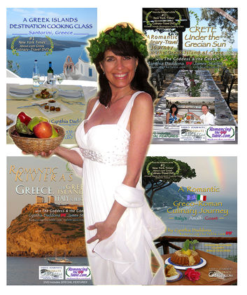 Images of Cynthia Daddona, host of (images) four travel TV programs from CelebrateGreece.com