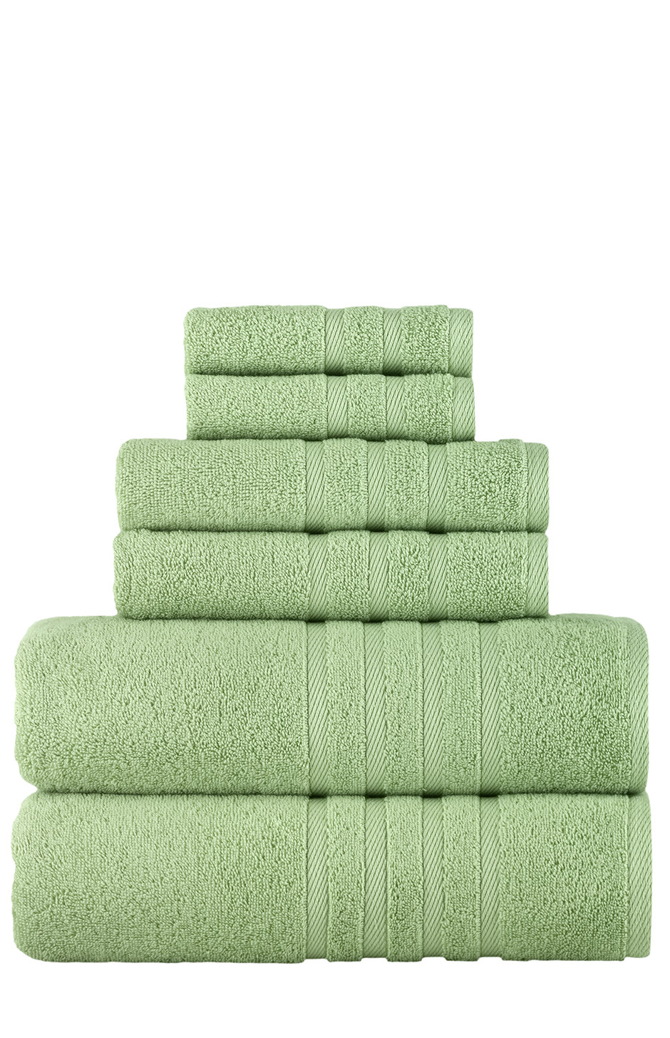 Hotel Quality 100% Turkish Cotton 6 Piece Towel Set Green