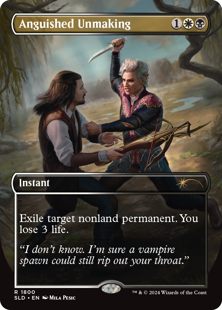 Thumbnail: Secret Lair D&D Astarion's Thirst cards Drop Series Wizards of the Coast MTG cards, Anguished Unmaking card