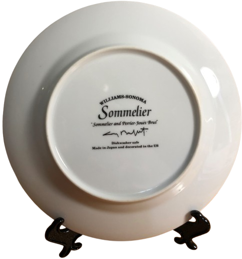 Sommelier and Perrier-Jouët Brut ~ Guy Buffet Sommelier Series Salad Plate, back view