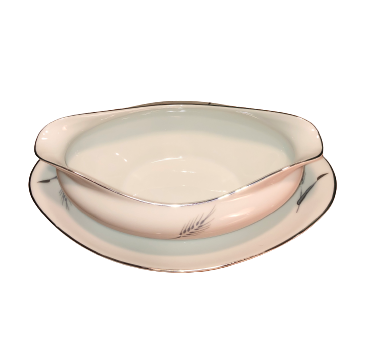 Thumbnail: Celebrity Fine China "Ceres #949" Gravy Boat ~ Wheat / Oat Design, top view