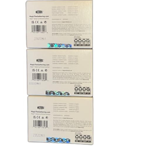 Thumbnail: Secret Lair Warhammer Bundle Drop Series (3 boxes) Wizards of the Coast, MTG, sealed boxes, back view, no background