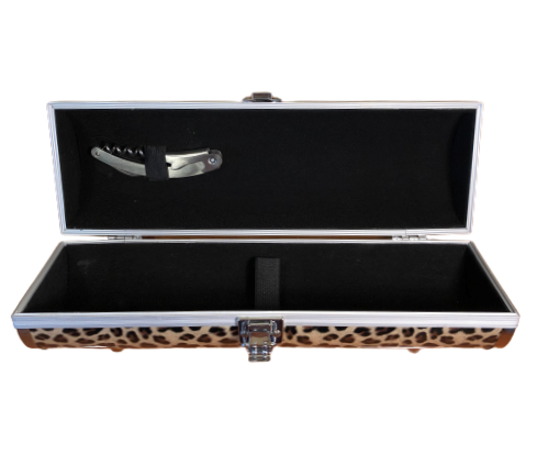 Thumbnail: Wine Bottle Purse Tote ~ Leopard Print by Primeware, inside view