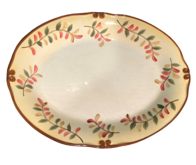 Thumbnail: "Tuscan Retreat" Oval Serving Platter, 15.25" long x 11 5/8" wide, by Better Homes & Gardens, alternate top view