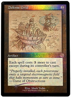 Magic: The Gathering, Defense Grid Artifact Card, foil, stock photo, front view