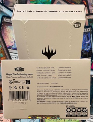 Limited Edition MTG Secret Lair X Jurassic World Foil Card Set  5  Exclusive MTG Cards With Dino Art Magic The Gathering Collector Cards
