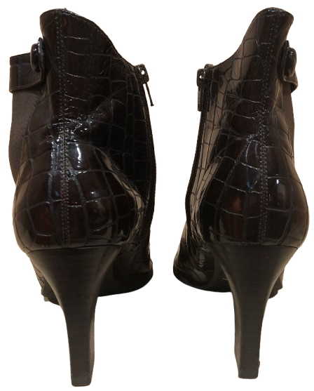 Thumbnail: Franc Sarto "Cleo" #22769200 dark brown ankle boots, back view