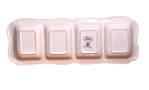 Thumbnail: Pamela Gladding "La Toscana" Floral & Berry 4-Part Serving Tray by Certified International, back view