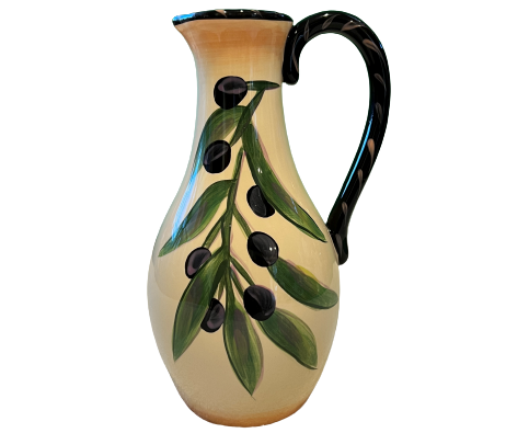 Thumbnail: Clay Art "Olivia Rustica" Oil & Vinegar Cruet, handle to the right side view