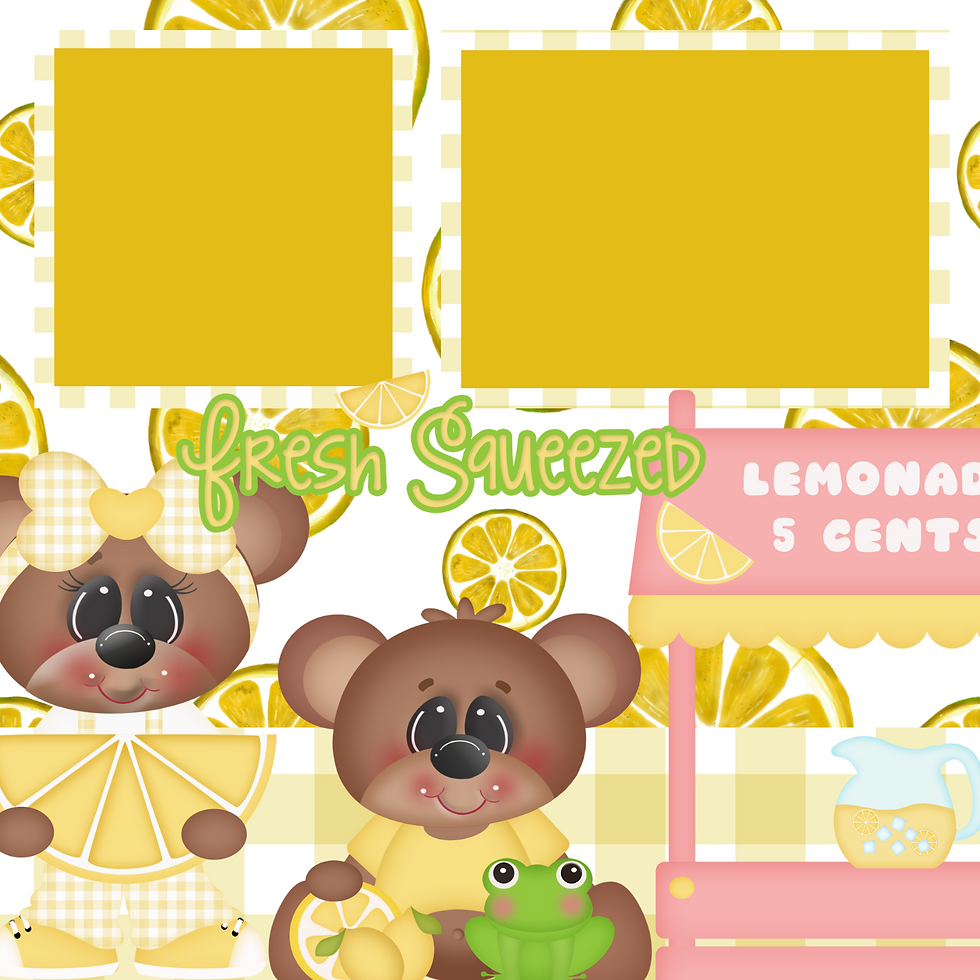 Lemonade Stand Premade Scrapbook Page 12x