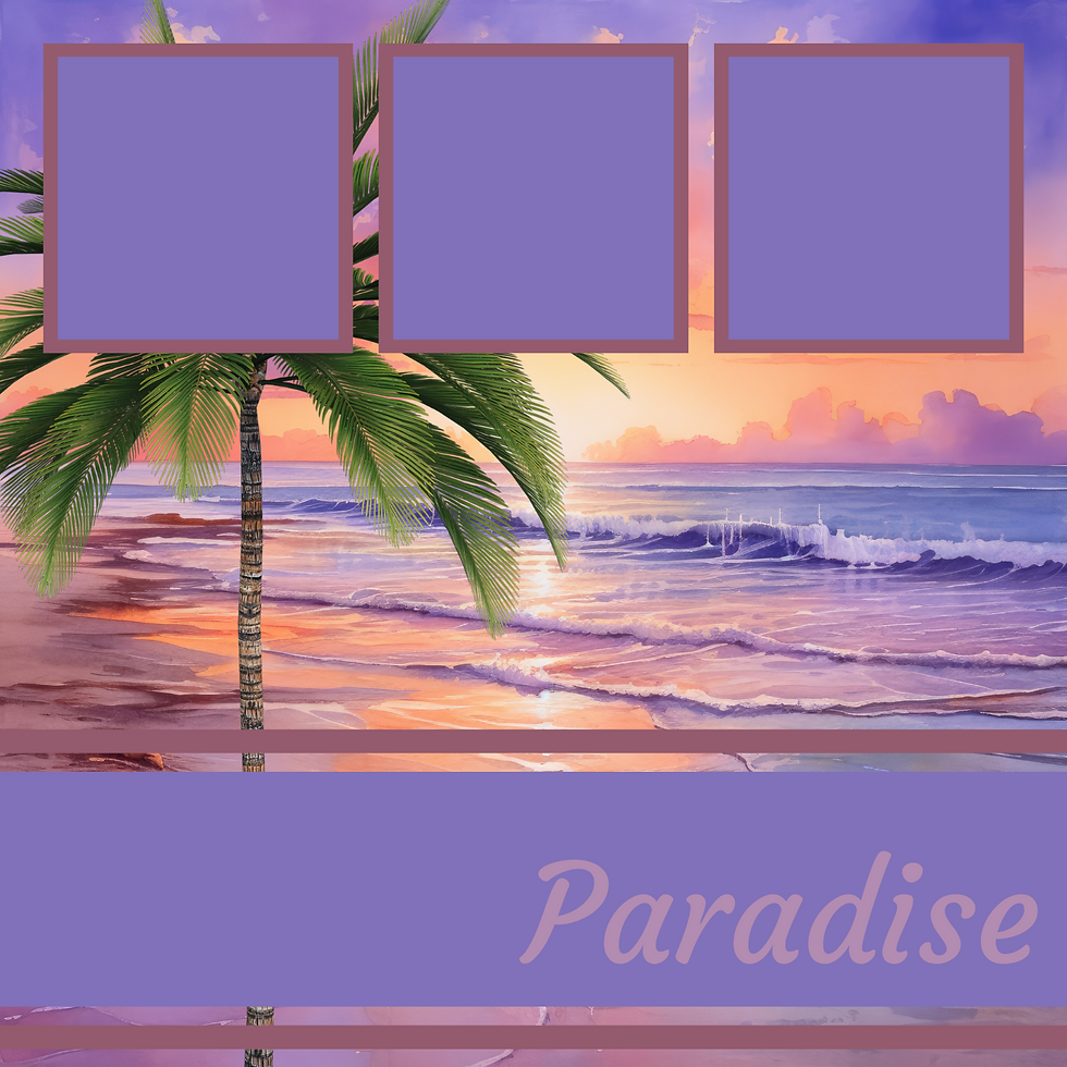 Paradise Premade Scrapbook Page 12x12