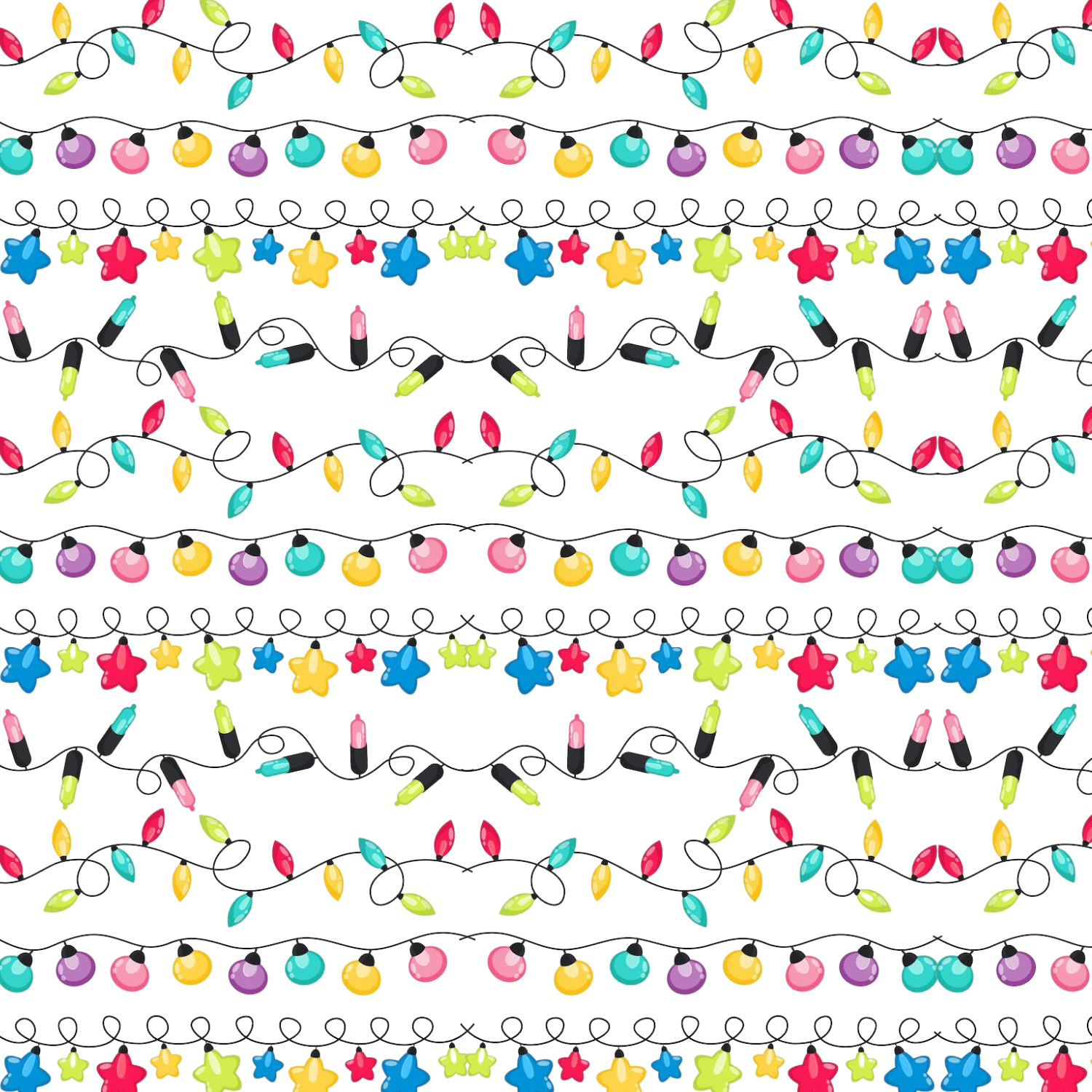 Christmas Lights Scrapbook Paper 12x12