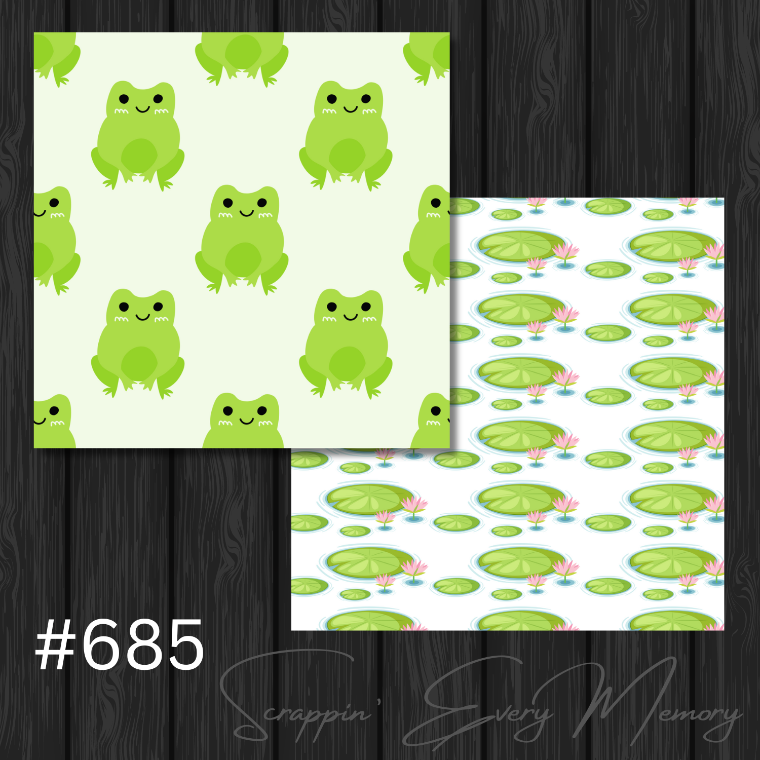 Frogs and Lily Pads #685 Coordinating Scrapbook Papers