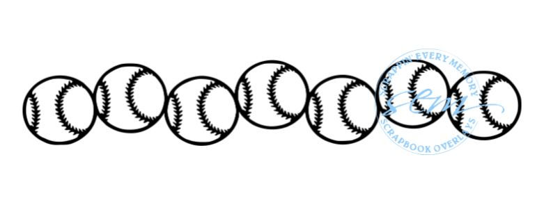 Baseballs Scrapbook Border