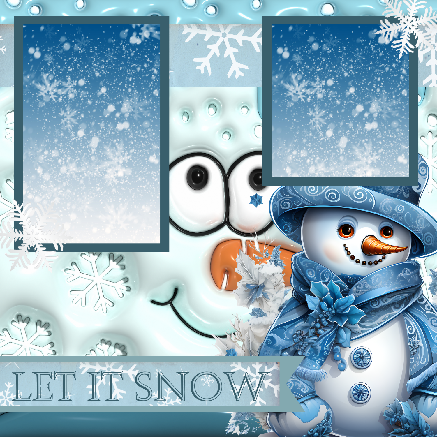 Let It Snow Premade Scrapbook Page 12x