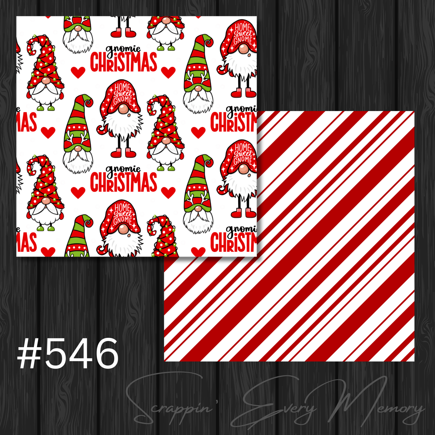 Gnomie Christmas #546 Coordinating Scrapbook Paper S