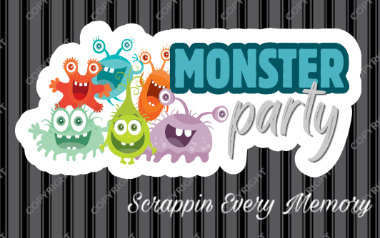 Monster Party Die Cut Title