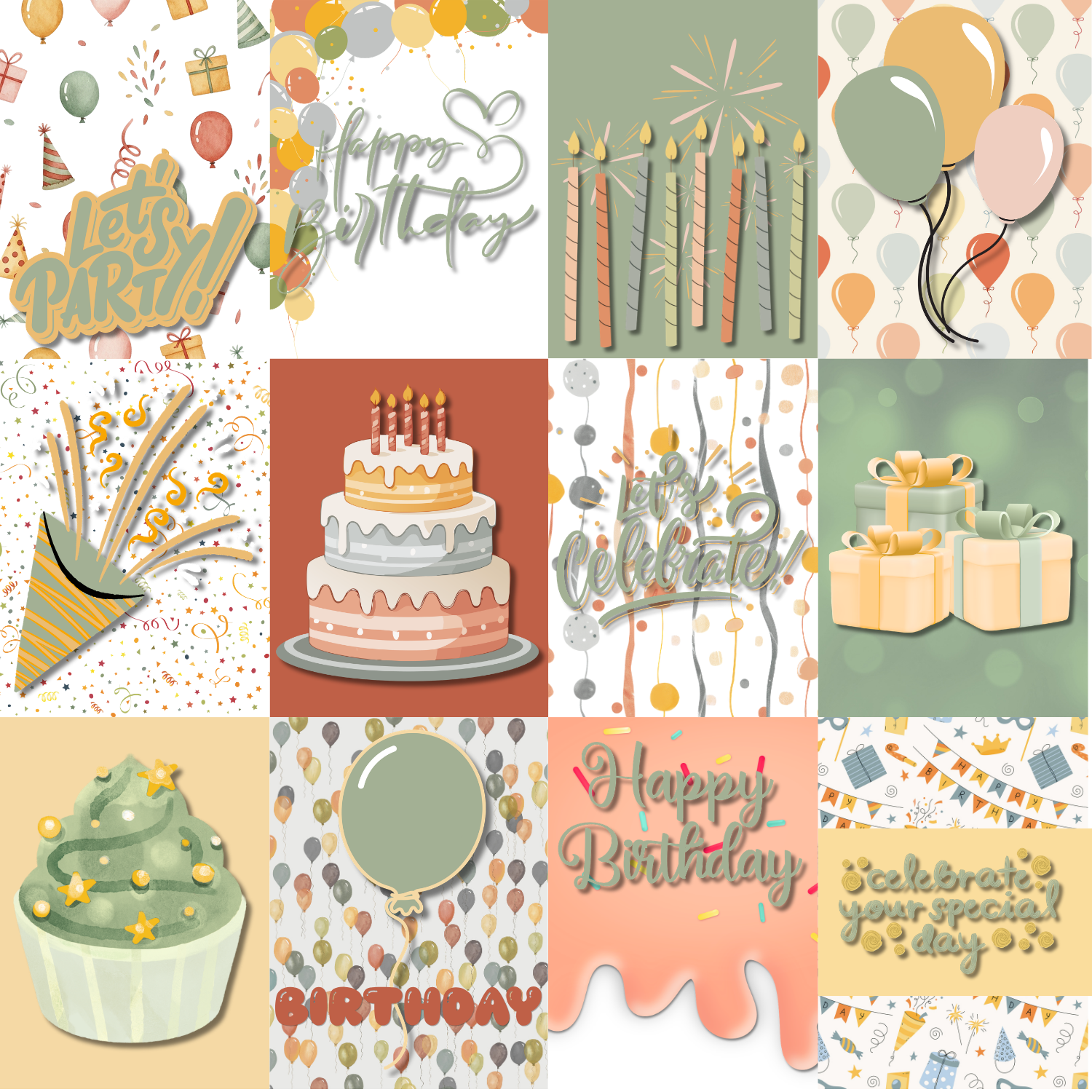 Birthday Journal Card Sheet
