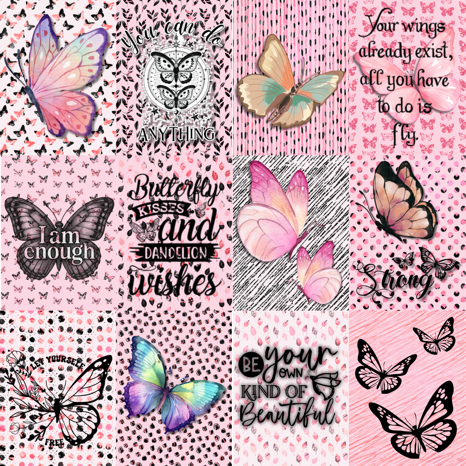 Butterflies Journal Card Sheet