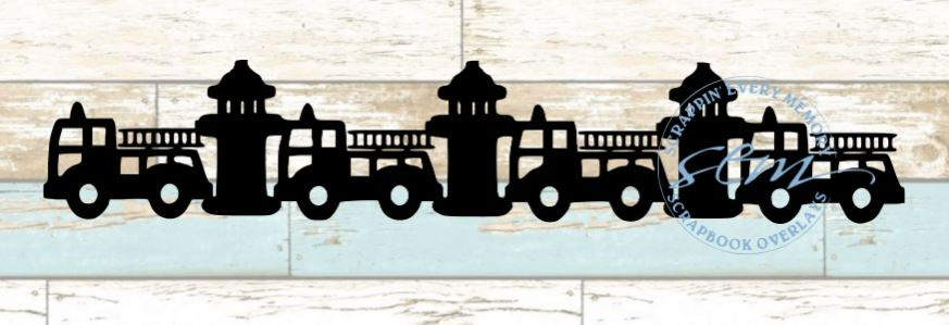 Fire Truck and Hydrant Scrapbook Border
