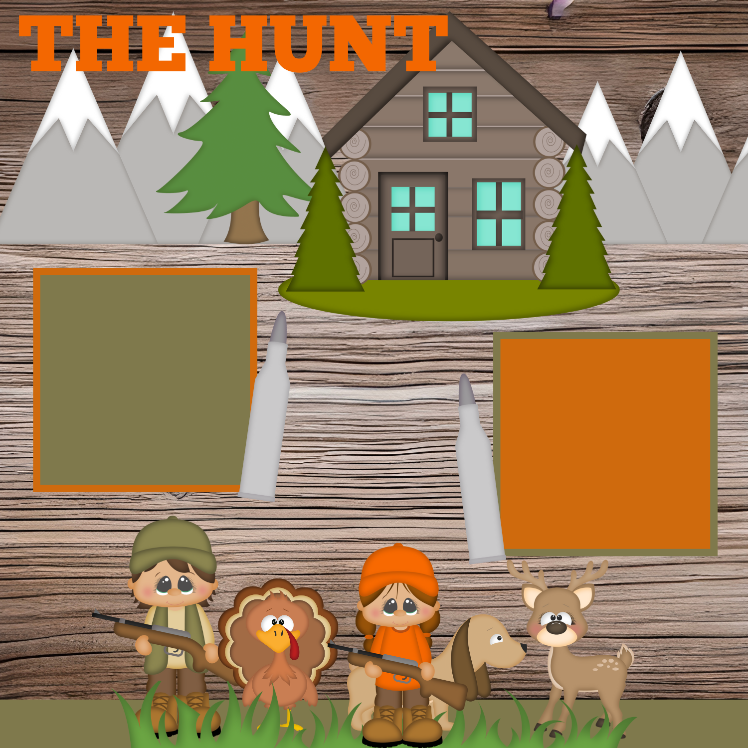 The Hunt Premade Scrapbook Page 12x12
