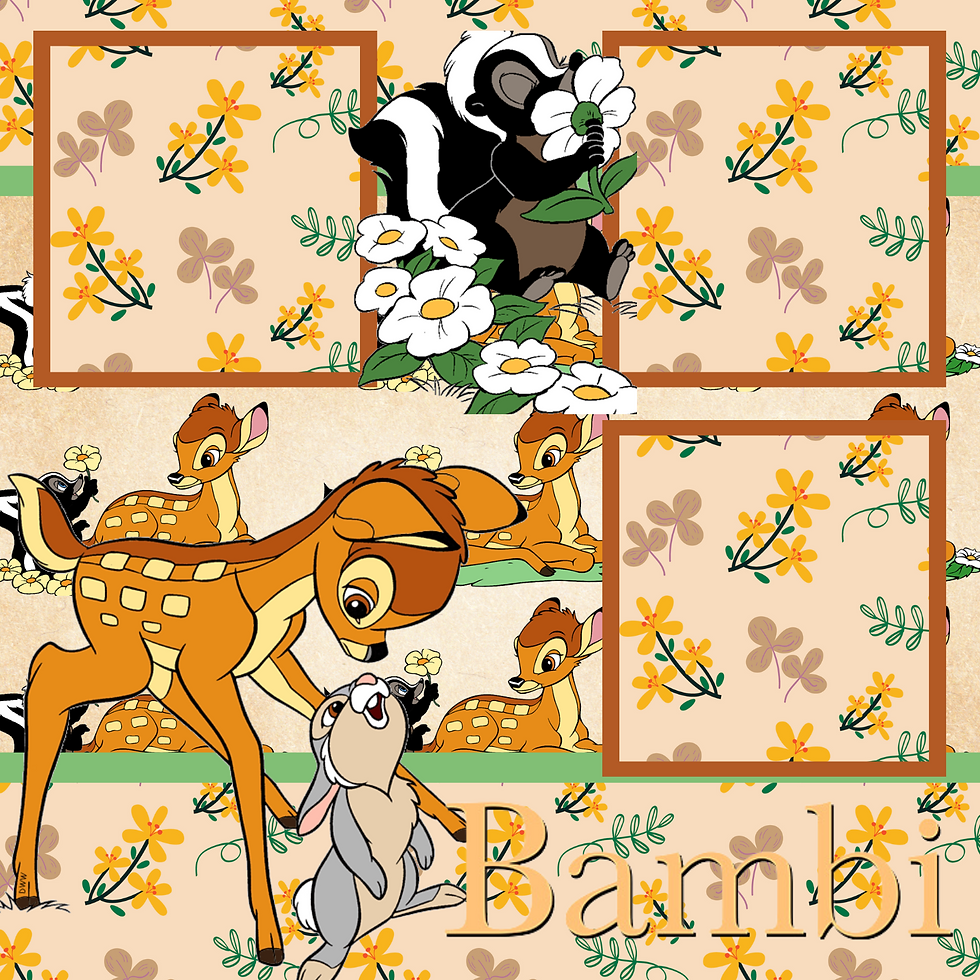 Bambi Premade Scrapbook Page 12x