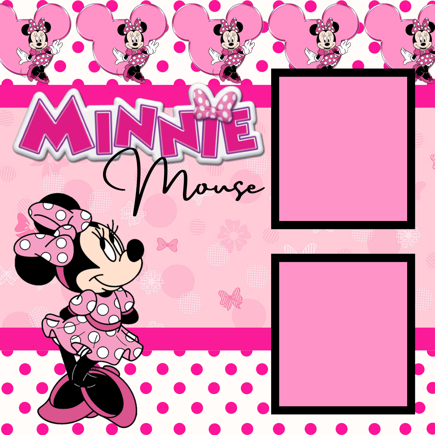 Minnie Mouse Premade Scrapbook Page 12x12