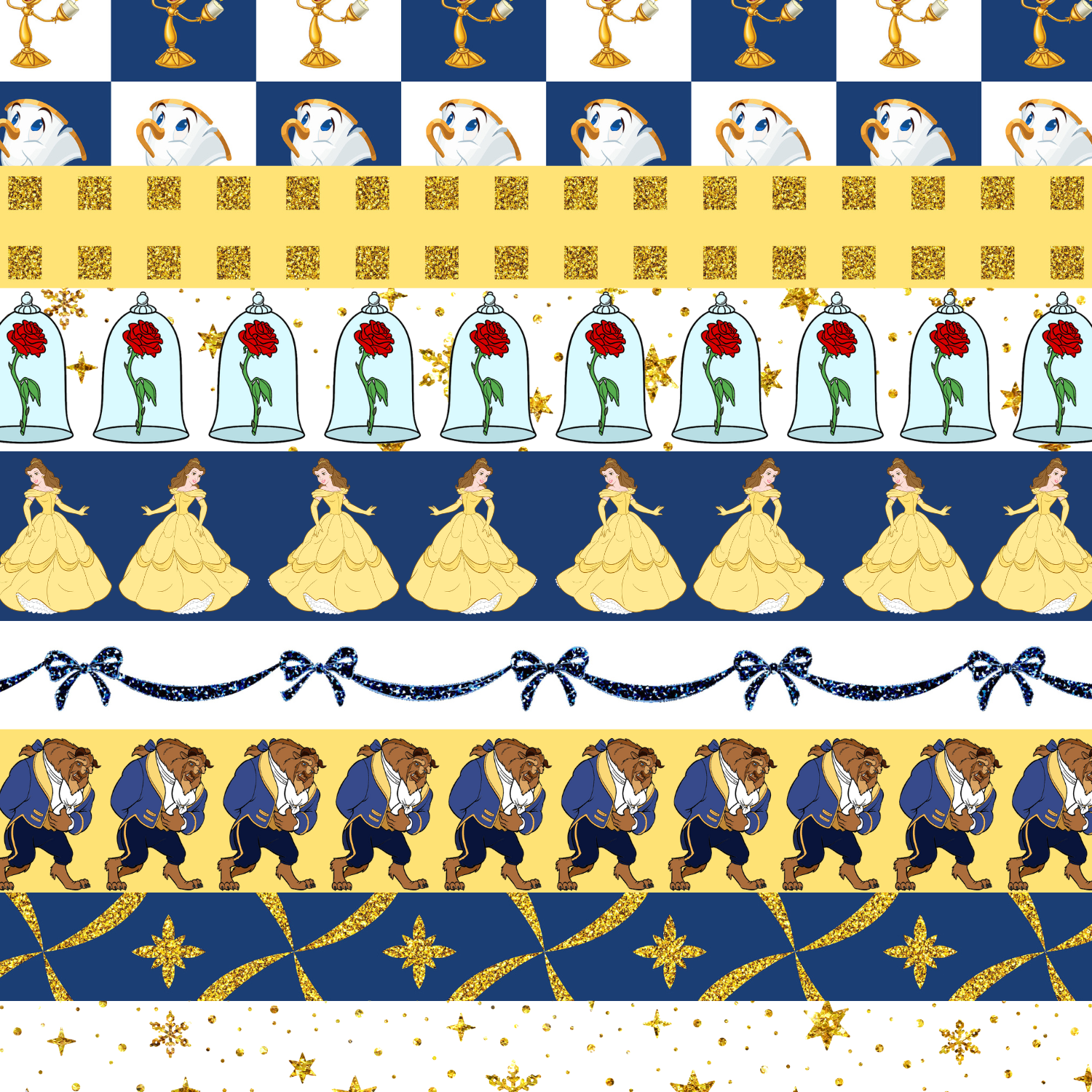 Beauty and the Beast Border Sheet