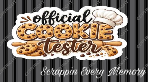 Official Cookie Tester Die Cut Title