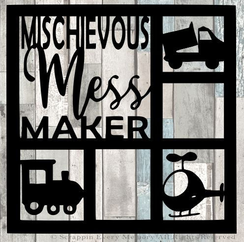 Mischievous Mess Maker Scrapbook Overlay