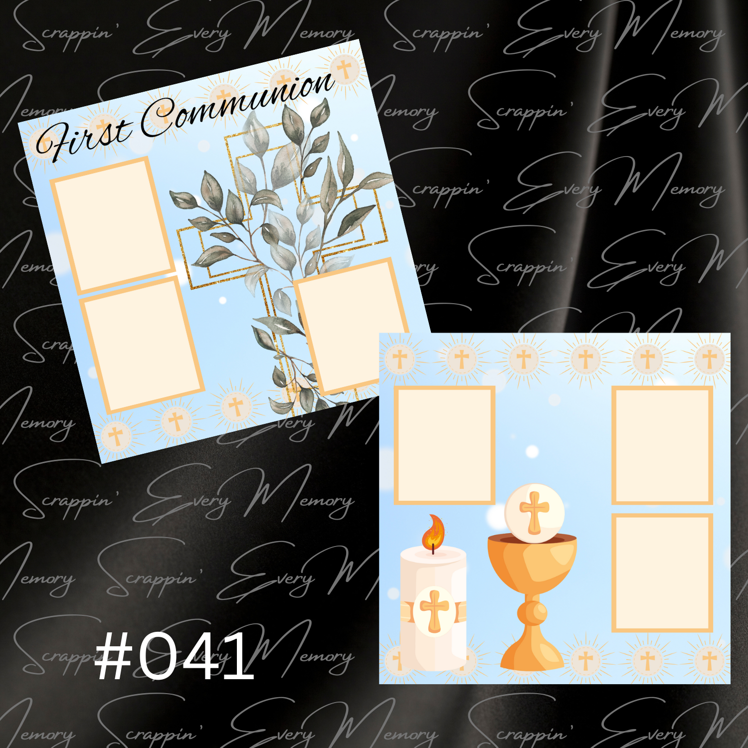 First Communion 2 Page Premades #041