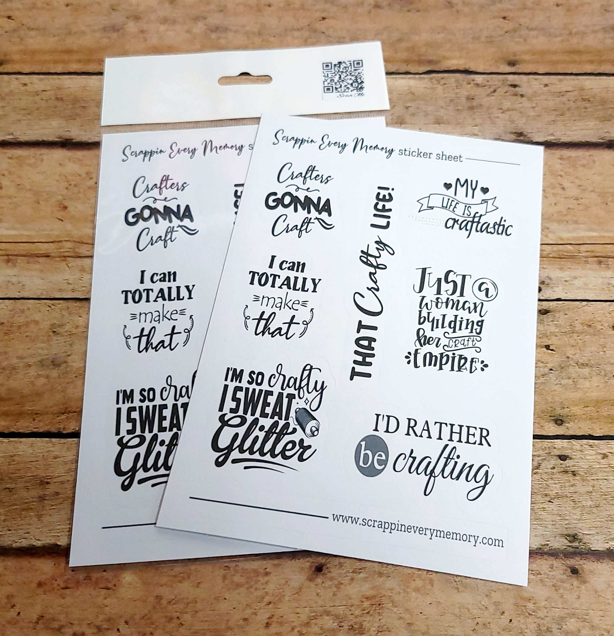 Crafty Life Quotes Sticker Sheet