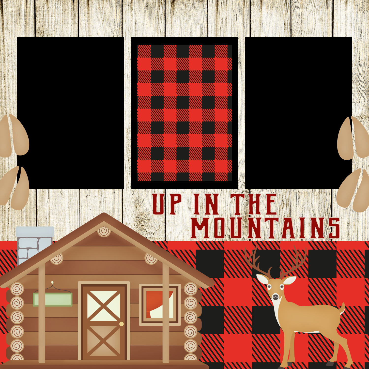 Up In The Mountains Premade Scrapbook Page 12x12