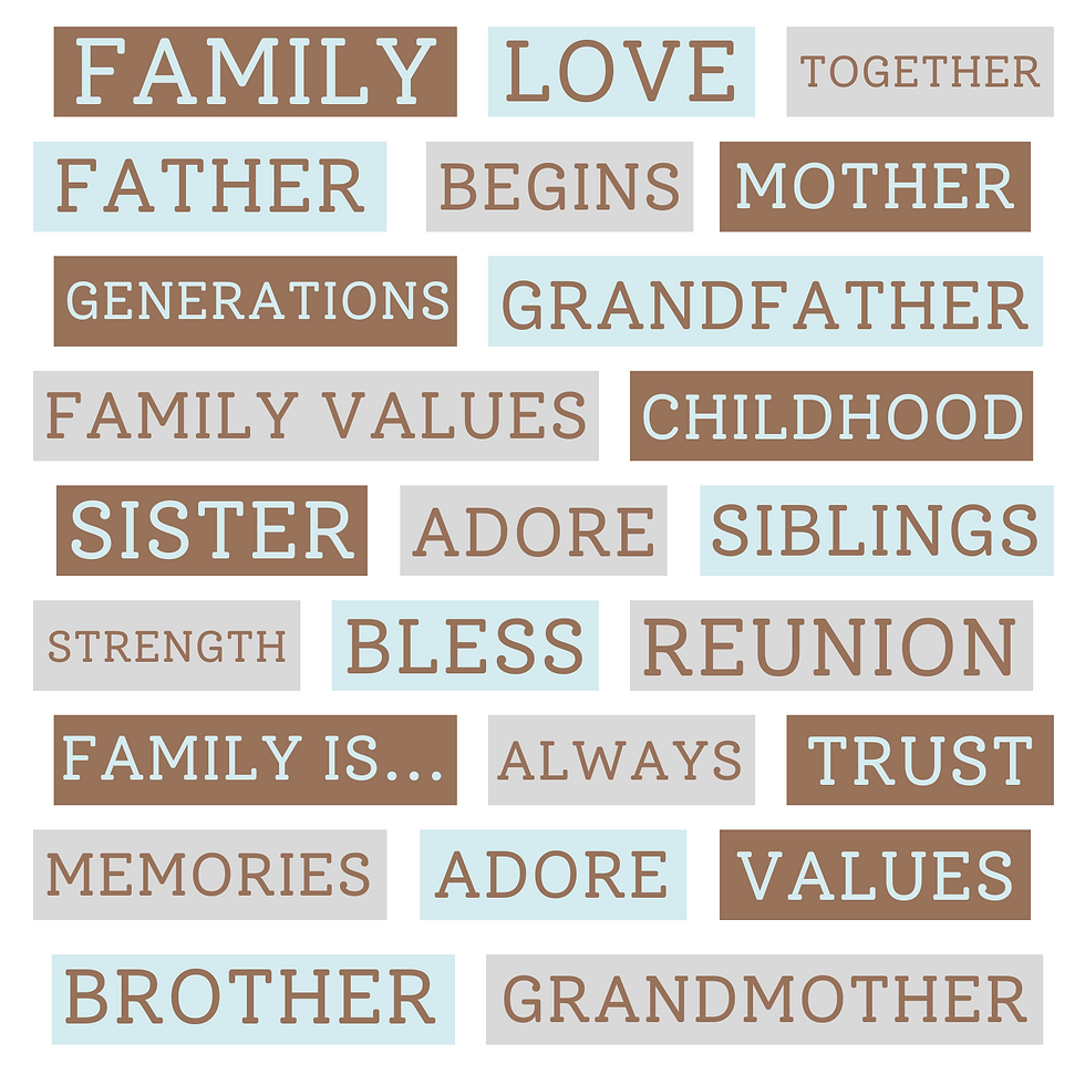 Family Word Strip Sheet