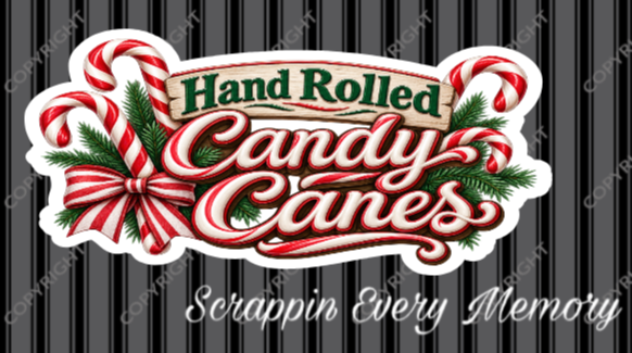 Hand Rolled Candy Canes Die Cut Title