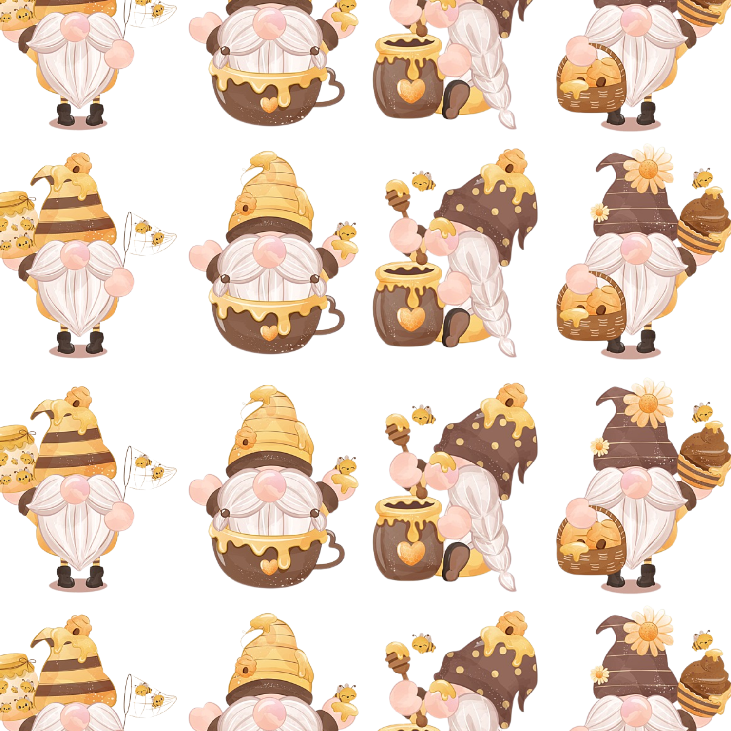 Honey Bee Gnomes Scrapbook Paper 12x12