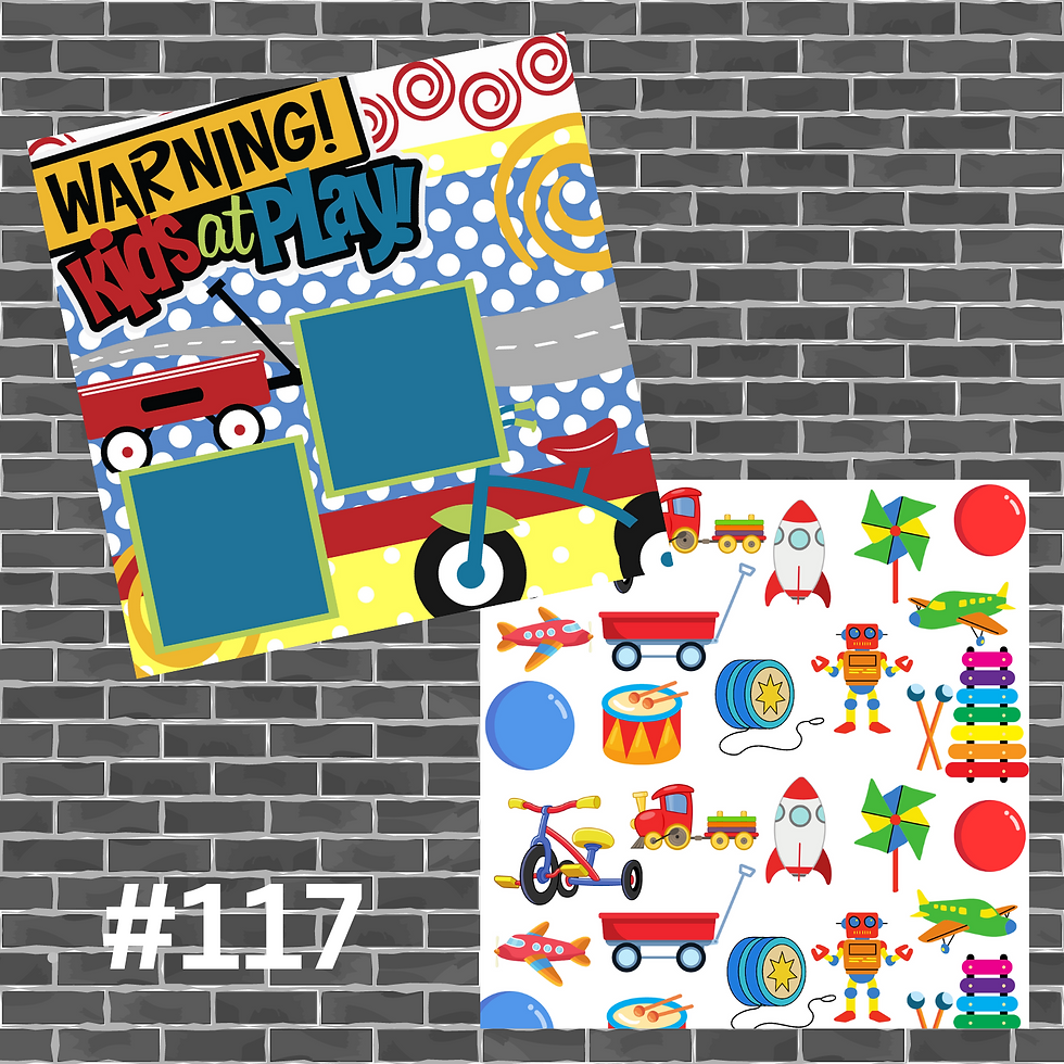 Warning Kids At Play Premade Pages #117