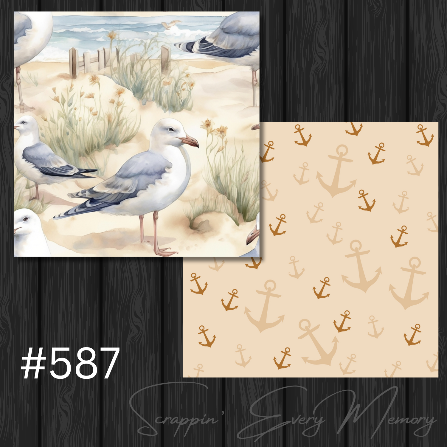 Beachy #587 Coordinating Scrapbook Papers
