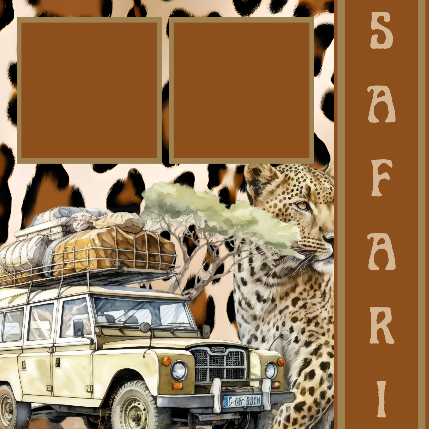Safari Premade Scrapbook Page 12x12