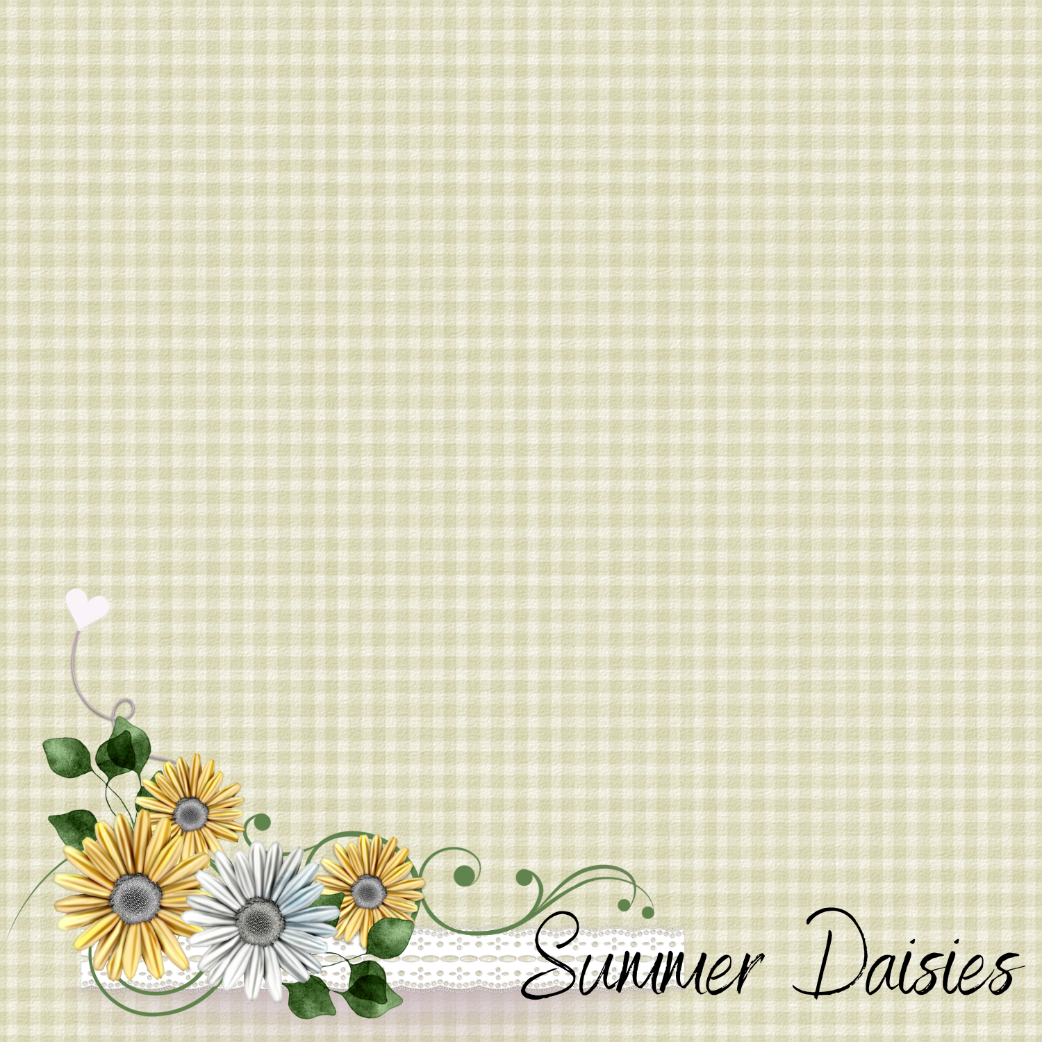 Summer Daisies Scrapbook Paper 12x12