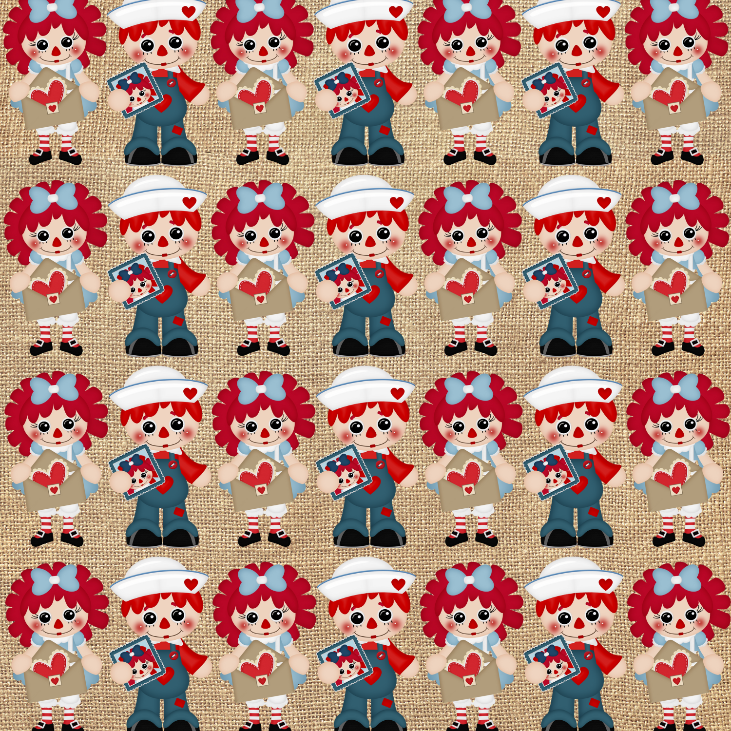 Raggedy Ann and Andy Scrapbook Paper 12x12