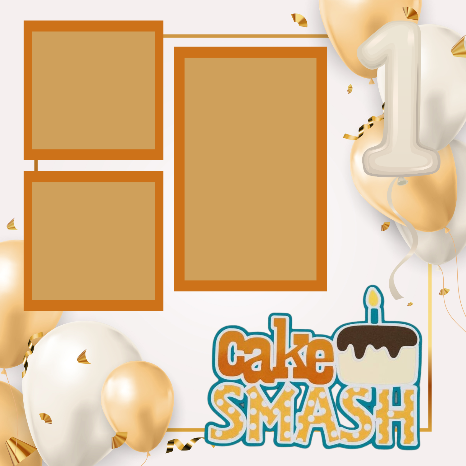 Cake Smash Premade Scrapbook Page 12x12