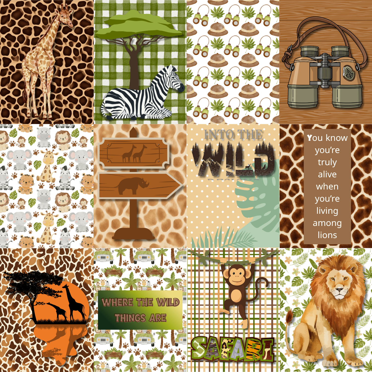 Safari Journal Card Sheet
