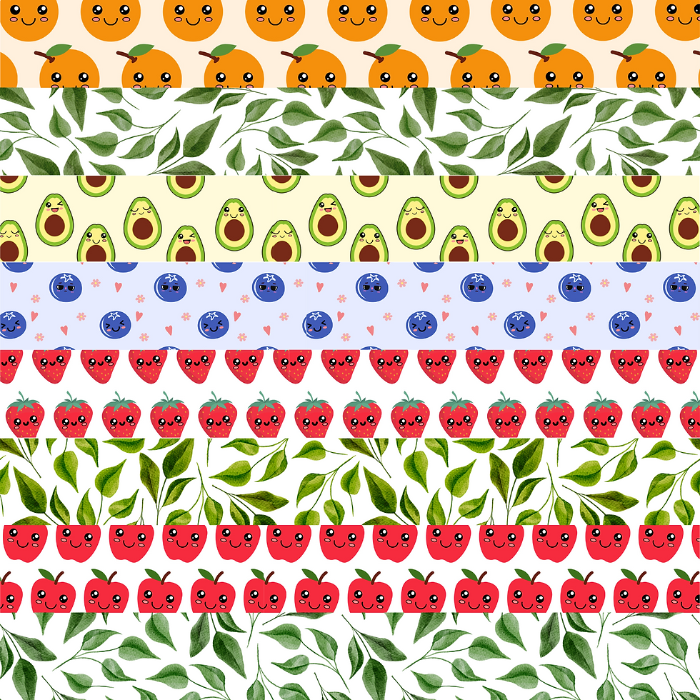 Kawaii Fruits Border Sheet