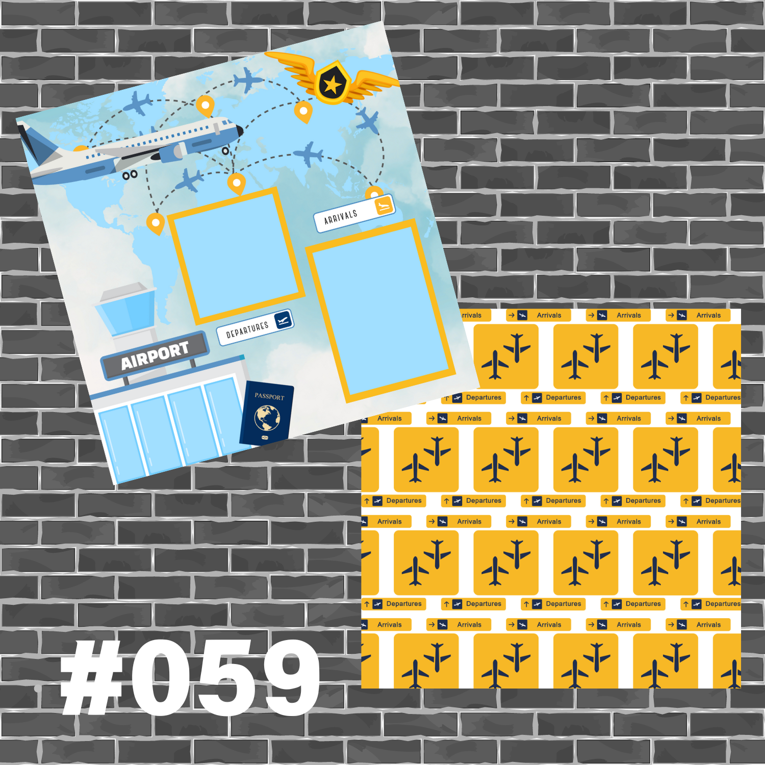 Airplane Airport Premade Pages #059